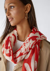 Oui Paisley Print Scarf, Red & White