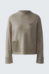OUI Patch Pocket Embossed Logo Pullover, Brown
