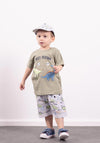 Hashtag Baby Boy Best Friends Three Piece Set, Olive