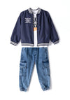 Hashtag Boy Castle Pines Three Piece Set, Blue