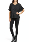 My Soul Check Round Neck Top, Black