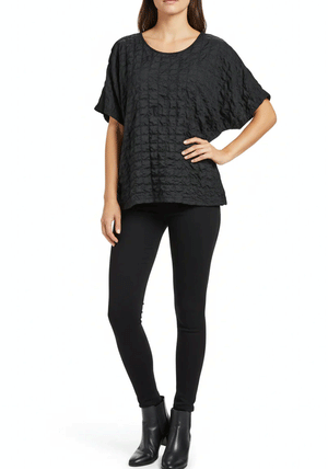 My Soul Check Round Neck Top, Black