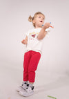 Ebita Baby Girl Polka Dot 3 Piece Set, Red
