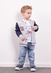 Hashtag Baby Boy Summer Day Three Piece Set, Grey