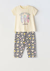 Ebita Girls Surf Club Tee Legging and Headband Set, Yellow