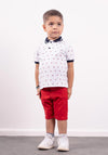 Hashtag Baby Boy Aeroplane Polo and Short Set, White