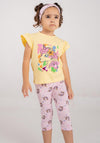 Ebita Girls Unicorn Tee Legging and Headband Set, Yellow