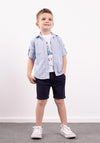 Hashtag Boy Shirt Tee and Short Set, Blue
