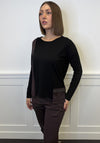 Naya Contrast Panel Pocket Detail Top, Black & Brown