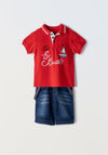 Hashtag Baby Boy St Barts Polo and Short Set, Red