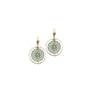 Angela D’Arcy Filigree Earrings, Gold & Dark Green