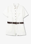 Tiffosi Miu Belted Playsuit, Cream