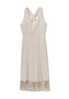 Tiffosi Eden Fringed Hem Dress, Beige