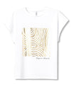 Tiffosi Madrid Metallic Graphic T Shirt, White