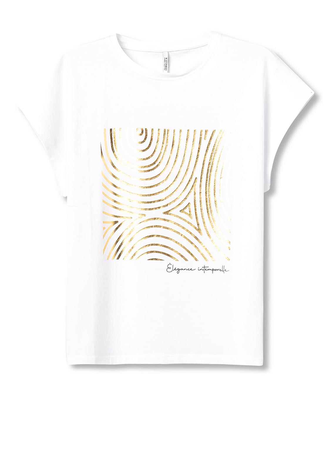 Tiffosi Madrid Metallic Graphic T Shirt, White
