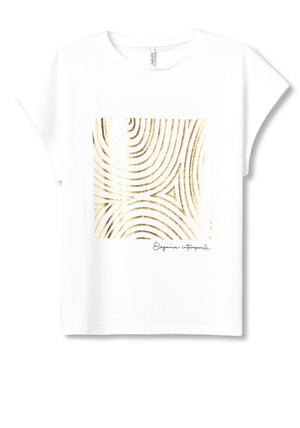 Tiffosi Madrid Metallic Graphic T Shirt, White