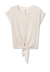 Tiffosi Gilly Embellished Knit Top, Beige
