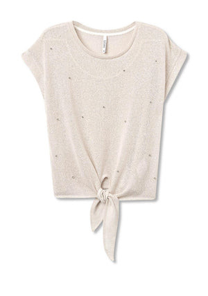 Tiffosi Gilly Embellished Knit Top, Beige