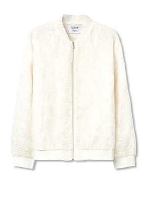 Tiffosi Craft Embroidered Sequin Bomber Jacket, Cream