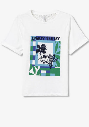 Tiffosi Metric Palm Tree Graphic T Shirt, White