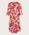 Masai Nita Floral Pattern Midi A-Line Dress, Orange Com