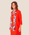 Masai Alo Floral Pattern Scarf, Orange Com