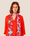Masai Alo Floral Pattern Scarf, Orange Com