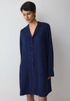 Triumph Amourette Jacquard Long Sleeve Nightdress, Navy
