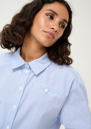 Kaffe Sofie Striped Relaxed Shirt, Blue