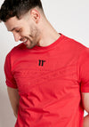 11 Degrees Zigzag Text Detail T-Shirt, Goji Berry Red