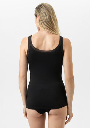 Mey Serie Modal Lace Vest Top, Black