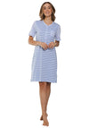 Pastunette Stripe Short Sleeve Nightdress, Blue