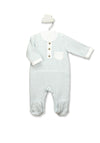 Babidu Baby Boy Check Print Sleepsuit, Blue
