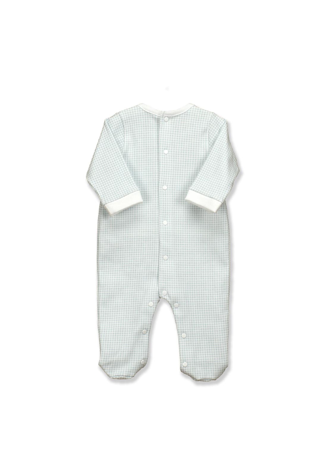 Babidu Baby Boy Check Print Sleepsuit, Blue