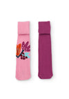 Tuc Tuc Mini Girl Floral 2 Pack of Tights, Pink