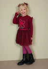 Tuc Tuc Mini Girl Animal Print Tulle Skirt, Red