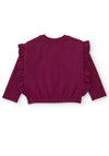 Tuc Tuc Mini Girl Floral Ruffle Sweater, Wine