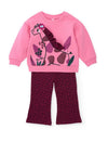 Tuc Tuc Mini Girl Giraffe Sweater and Legging Set, Pink