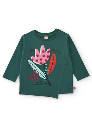 Tuc Tuc Mini Girl Floral Long Sleeve Top, Green