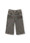 Tuc Tuc Mini Girl Heart Embroidery Jeans, Grey