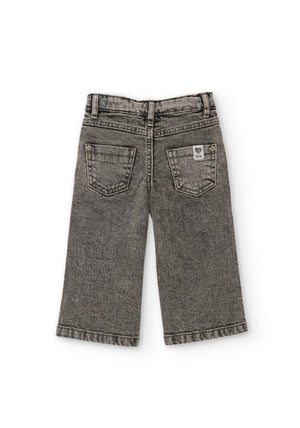 Tuc Tuc Mini Girl Heart Embroidery Jeans, Grey