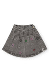 Tuc Tuc Mini Girl Heart Denim Skirt, Grey