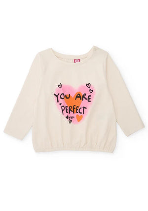 Tuc Tuc Mini Girl You Are Perfect Long Sleeve Top, White