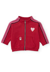 Tuc Tuc Mini Girl Heart Full Zip Sweater, Red