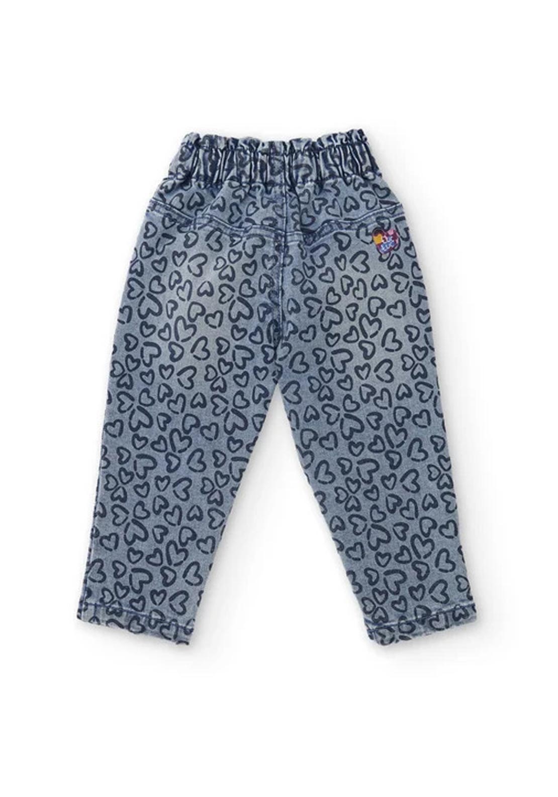 Tuc Tuc Mini Girl Heart Print Jeans, Blue