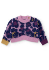 Tuc Tuc Mini Girl Animal Print Sweater, Purple