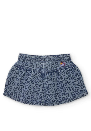 Tuc Tuc Mini Girl Heart Denim Skirt, Blue