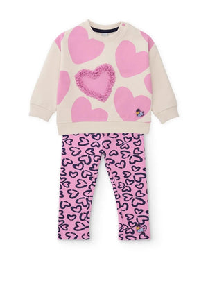 Tuc Tuc Mini Girl Heart Sweater and Legging Set, Pink