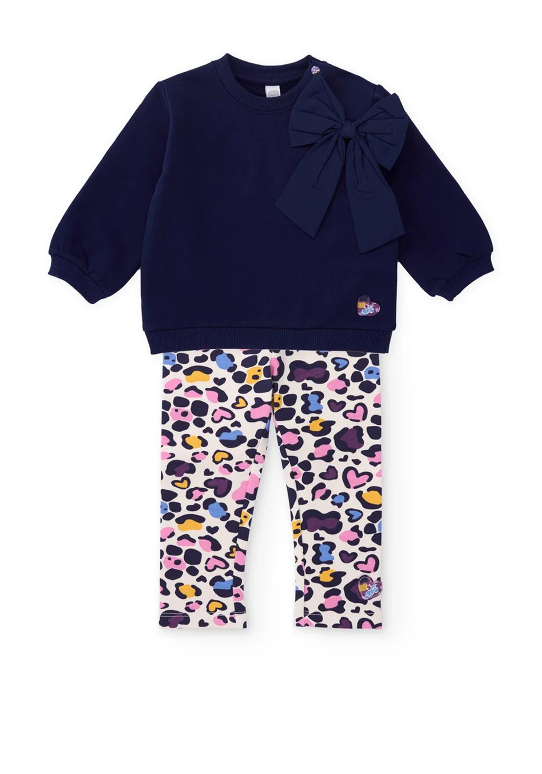 Tuc Tuc Mini Girl Bow Sweater and Legging Set, Navy