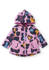 Tuc Tuc Mini Girl Animal Print Hooded Raincoat, Purple